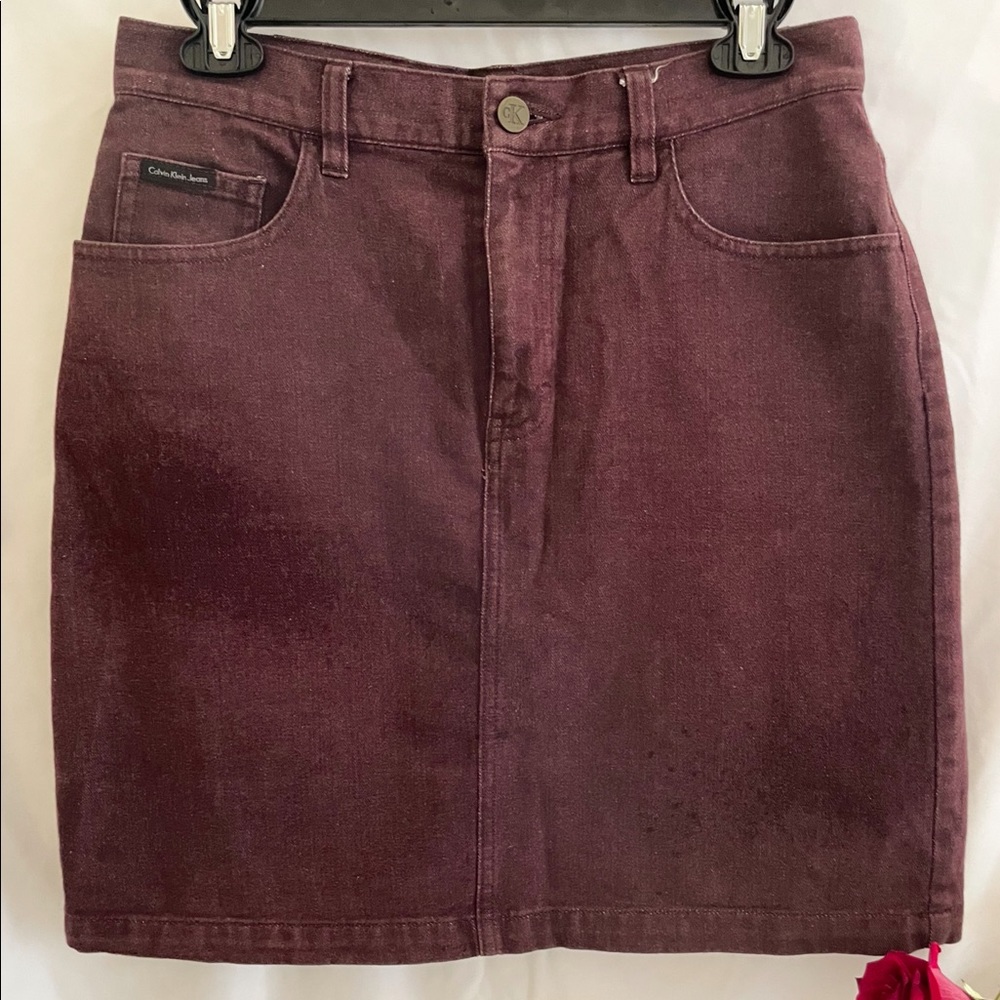 Calvin Klein Dark Purple Jean Skirt